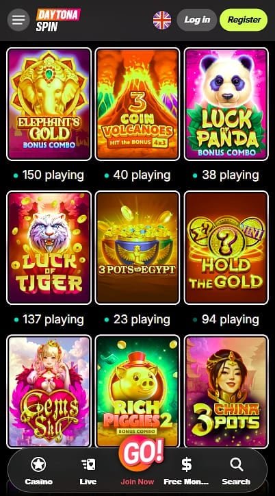 Daytonaspin oferta gier – Live casino: Evolution Gaming jako filar