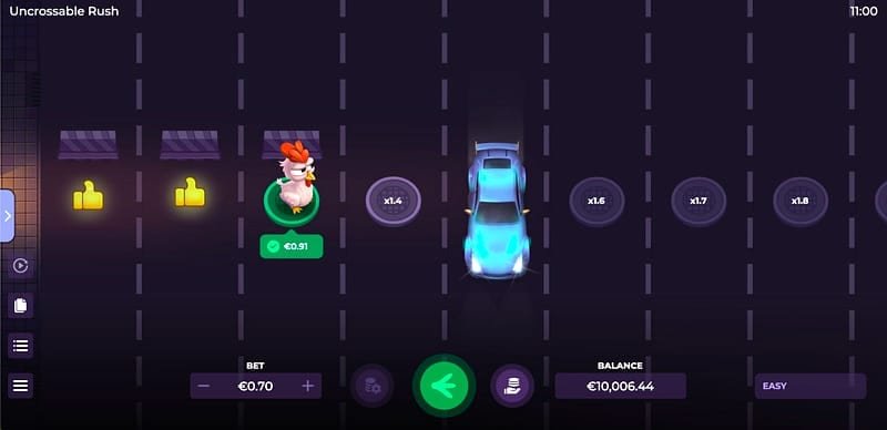 AutoPlay w Uncrossable Rush wersja mobilna - kiedy się przydaje