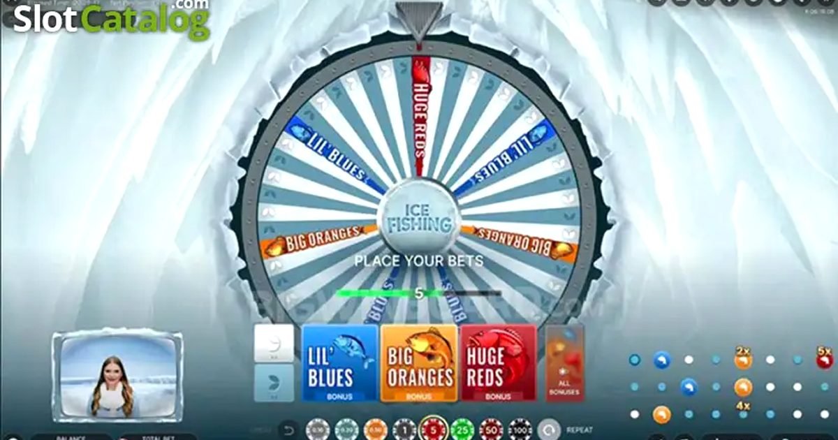 Ice Fishing Live — koło z bonusami The Catch, Big Catch i Jackpot Fishing